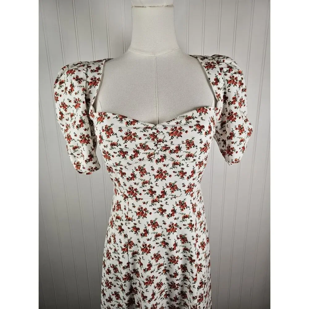 Danielle Bernstein X Macy's White Floral Sweetheart Maxi Dress Women's XS - Picture 2 of 10